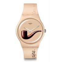 Swatch Laikrodis LA TRAHISON DES IMAGES BY RENE MAGRITTE NEW GENT BIOSOURCED SO29Z124 [Swatch] smėlis