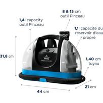 Bissell SpotClean C3 Carpet Cleaner, 340W - Clean and Waste-Water Tanks for Wet Extraction Cleaning