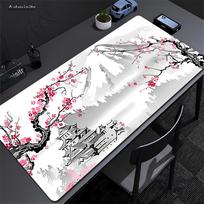 Cherry blossoms Mouse pad large Mousepad PC Computer Keyboard XXL Desk Mat Offices Interior Accessories Japanese Style MousePads 60x30cm gray