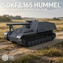 WW2 Military Sd.Kfz.165 Hummel Self-propelled Gun Building Blocks German Tank Armored Fighting Vehicle Bricks Toys Adults Gifts gray