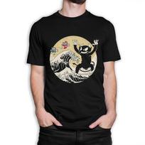 Cuphead Bros vs The Devil and Great Wave off Kanagawa T-Shirt, Men's and Women's Sizes (bf-266) S beige