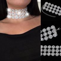Lady Diamante Choker Necklace    Party Bridal Necklace brown