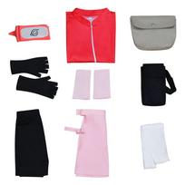 Anime Haruno Sakura Cosplay Kostiumas Viršus Sijonas Šortai Maišelis Cos Konvencija Helovinas Kalėdų Šventė Moterims Mergaitei Pilnas Rinkinys XXXL ruda