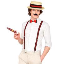Men' Retro 1920s Set Hat Suspenders Cigar beige
