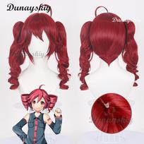 Anime Kasane Teto perukas Cosplay Moterims Mielas Raudonas surištas į uodegą perukas Atsparus aukštai temperatūrai plaukams Teto perukas Nemokamas peruko tinklelis Ilgi garbanoti plaukai One Size red