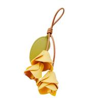 Fashion Pu Leather Tulip Pendant Hanger Bag Decoration Trendy Pu Flower Keychain  Women geltona