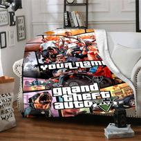 Gta Personalized Name Blanket Gift Personalized Blanket Ultra-Soft Great for Seaside Livingroom Office Bedding All-Season Use 130cmx150cm