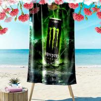 Monster Energy Drink Mega Power Can Beach Towel Beach Towel For Vacation Photos Soft Seaside Swim Quickdrying Swim Towel Beach Towel Printing 80cmx160cm(31x63inch)
