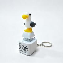 1/3Pcs Mine Seagull Keycap Rechargeable Keychain Luminous Sounding Stress Relief Creative Fidget Toy Pendant For Adult Gift white