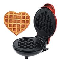 Double-Sided Mini Heart Waffle Maker - Fully Automatic Small Electric Griddle for Multifunctional Breakfasts Default brown