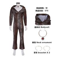 Halloween Party Suit Movie Ruby Rhod Cosplay Costume Men Funny Outfit Leopard Jumpsuit V-Neck Bodysuit Stage Performer Outfit M black