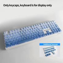 New Topographic Keycaps 4.0 Version Shine Through 98 Key PBT Cherry Profile Side Print Backlit for MX Gamer Mechanical Keyboard 3 Sky Blue-133