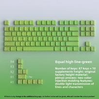 New Topographic Keycaps 4.0 Version Shine Through 98 Key PBT Cherry Profile Side Print Backlit for MX Gamer Mechanical Keyboard 3 Green-97