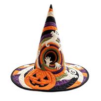 Novelty Witch Hat for Halloween Party 3D Digital Print Women's Costume Hat Accessory One Size