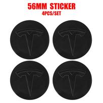4 vnt. 56/60 mm automobilio ratlankio centriniai dangteliai Lipdukai Automobilio Pakeitimo AksesuaraiSkirta Tesla Model 3 Model Y Model S Model X Highland black