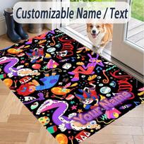 Custom Text The Amazing Digital Circus Pattern Floor Rug Soft Indoor Carpet Mat Living Room Bedroom 40cmx60cm white