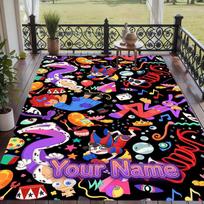 Custom Text The Amazing Digital Circus Pattern Floor Rug Soft Indoor Carpet Mat Living Room Bedroom 80cmx120cm