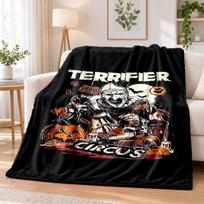 Terrifier Art the Clown Flannel Throw Blanket Soft Warm Cozy For Sofa Bed Indoor Home Bedroom Use 80cmx120cm