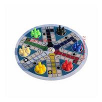 6 Player Ludo Chess Game Colorful Dice Board for Portable Family Travel and gray