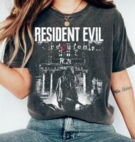 Resident Evil Requiem Distressed T-Shirt, Leon Kennedy Vintage Tee M white