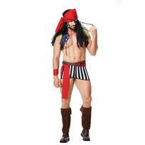 Mens Pirate Costume Set Halloween Cosplay Caribbean Role Play Party Outfit M beige