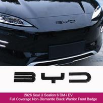 For BYD Seal U Sealion 6 DM-i EV Song PLUS Car Black Front Badge Sticker Black Rear Emblem Black Warrior Car Modification Logo 2026 Front gray