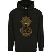 Mandala Buddha Art Mens Hoodie M black
