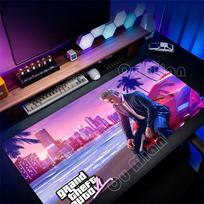 XXL Large Desk Mat Grand Theft Auto Gaming Mouse Pad Non-Slip Rubber Base Durable Cloth Surface Mousepad for Desktop Laptop 60x30x0.2cm