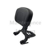 Motorcycle Multi-Purpose Driver Passenger Backrest with Folding Luggage Rack juoda
