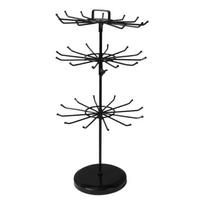 Vintage Style Rotating Jewelry Display Stand With 24 Hooks And Picture Slot For Necklaces Bracelets