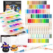 Shuttle Art Acrylic 120 Acrylic Paint Pens for Card DIY Art Supplies 60-Pack Markers, Colors, Ceramic, Wood, Canvas, Glass, Stone, Fabric, Making, & blue