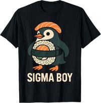 Sigma Boy Italian Brainrot Funny Meme Penguin Unisex T-Shirt M black