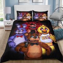 FNAF Freddy Bear Cartoon Print Catoon Game Duvet Cover Pillowcase Bedding Set Bedroom Decoration Youth Adults Girl Boys gifts 140x200cm (2pcs)
