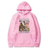 Classic Vintage Michael Jackson Graphic Hoodie Men Women Clothing Fashion Gothic Rock Streetwear Men's Punk Oversized Hoodies M rožinė