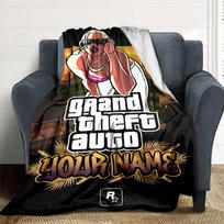 Gta Customize Your Name Blanket Cozy Customizable Blanket Comfortable Suitable for Chair Office Seaside Bed Ideal for All Seasons 80cmx120cm black