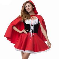 Raudonkepuraitės kostiumas apsiaustas persirengimui Helovino kosplėjus pasaka princesė moterims suaugusiems XL&Red Riding Hood brown