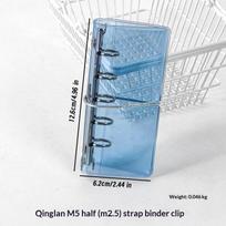 Compact Size Transparent Pvc Binder Notebook M2.5 With Elastic Band Photo Card Organizer Diy Loose-Leaf Journal Students A6 gray