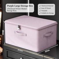Large Capacity Lockable Storage Box Odor Proof Organizer Bin  for Clothes Duvets Quilts Purple-XXXL gray
