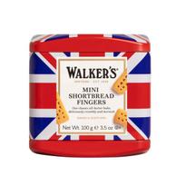 Walkers Union Jack Mini sviestinių sausainių skardinė 100g, Tradiciniai sviestiniai sausainiai kolekcinėje skardinėje red
