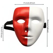 Balta kostiumo kaukė, saugiai priglundanti, minimalistinio stiliaus, Helovinui red