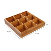 Wood Storage Box Multi-grids Bonsai Holder High Quality Succulent Flowerpot Tray bamboo-9grids
