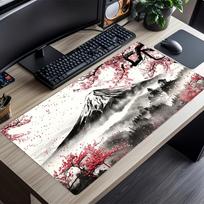 Mount Fuji Cherry Blossom Mouse Pad Large Gaming Mats Setup Playmat Office Desk Accessories Carpet Rug Desk Mat Mousepad Speed 300X800X2MM gray