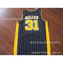 Reggie Miller 31 Indiana Pacers Retro Tinklelio Krepšinio Džersis Siuvinėtas NBA Gerbėjų Apranga Unisex Suaugusiems Large