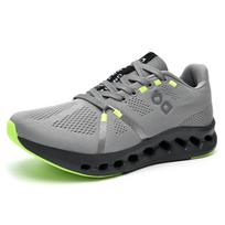 Fashion, light and comfortable cushioning hollow bottom breathable mesh sneakers men's outdoor low-top running shoes 45 gray