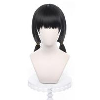 Anime Mitaka Asa Juodi Ilgi Tiesūs Perukas Cosplay Grandininis Pjūklas Žmogus Moteriškas Kostiumas Karščiui Atsparus Plaukų Perukas Šaliai Helovinui white