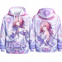 Zenless Zone Zero Remielle Character All‑Over‑Print Hoodie, Breathable Quick Dry 3D Printed Casual Hoodie Unisex Streetwear Tops L