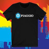 Unisex shirt Cotton Oversize Large Size Negra Con El Logotipo De Piaggio Scooter, Talla S A S black