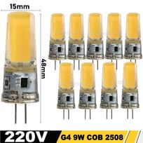10 vnt. G4 LED COB lemputė pritemdoma 6W 9W E14 LED lemputės AC/DC 12V 220V Lampada G9 COB prožektorius Šviestuvo apšvietimas Pakeisti halogeninę Warm White