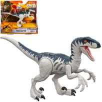 Mattel JURASSIC WORLD Real Mini Action Figūra Velociraptor metų ir GWN14 pilka Vidutinė žala! [Bendras ilgis apytiksl. 20 cm] [3 aukštyn] pilka spalva