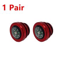 2x Aluminum Alloy Car Cigarette Lighter Outlet Plug Cap Dust Cover Compass Style black